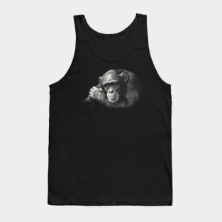 Chimpanzee in Thoughtful Pose Tank Top